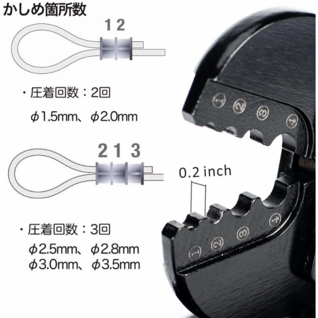 アイウィス IWISS ワイヤーロープ アルミスリーブ 圧着工具 かしめ機