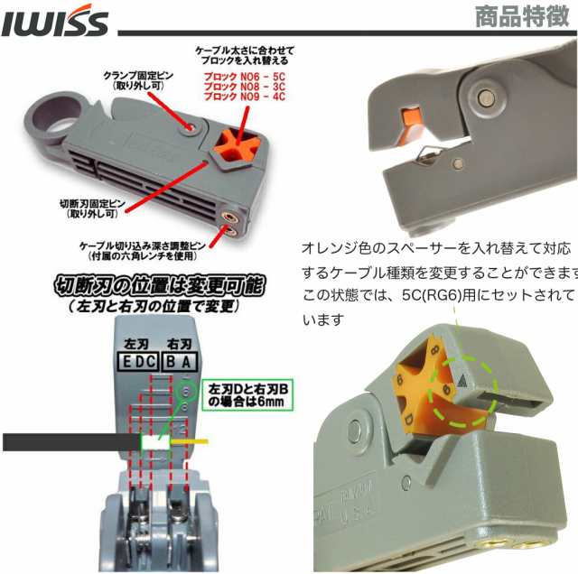 アイウィス(IWISS) LANケーブル自作工具キット 圧着ペンチ 