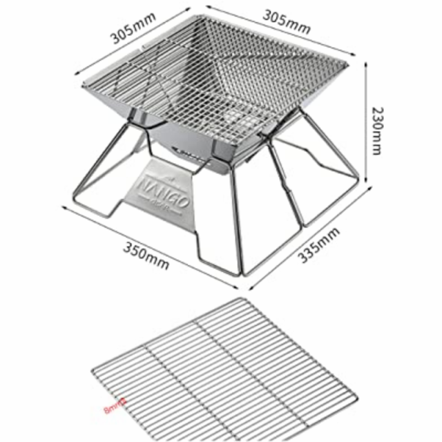 NANGOGEAR ステンレス製 焚き火台 M コンパクト 2WAY 焚き火