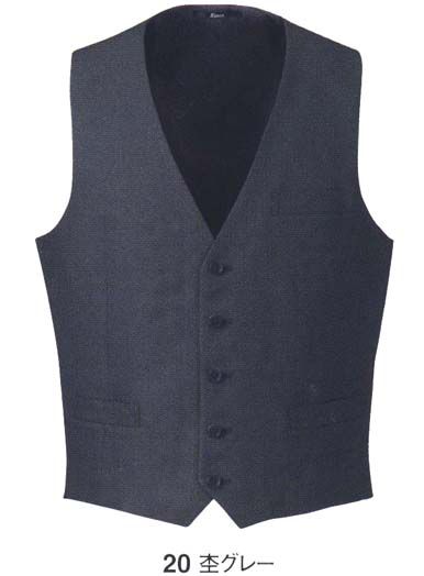 メンズビジネスベスト　杢グレー　サイズいろいろ