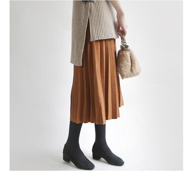 スカート ニットスカート プリーツスカート ロングスカート ボトムス ニットプリーツスカート ウエストゴム Aライン ニット ロング 大人の通販はau Pay マーケット Prau