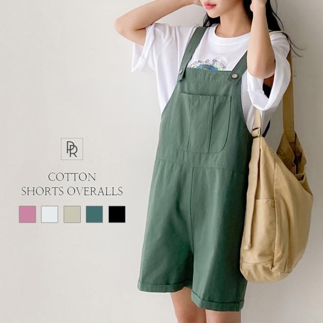 ショートオーバーオール レディース オーバーオール オールインワン サロペット ショート ショート丈 ショートパンツ カジュアル ストリの通販はau Pay マーケット Prau