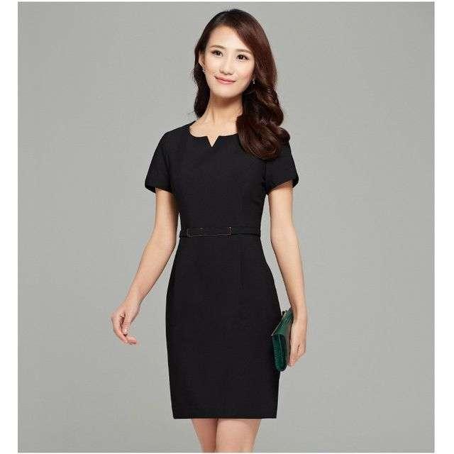 韓国 オルチャン ワンピース ミニ丈 ワンピース 半袖 タイト 無地 ブラック シンプル 上品 オフィス ファスナーの通販はau Wowma Happy Toon Wowma店