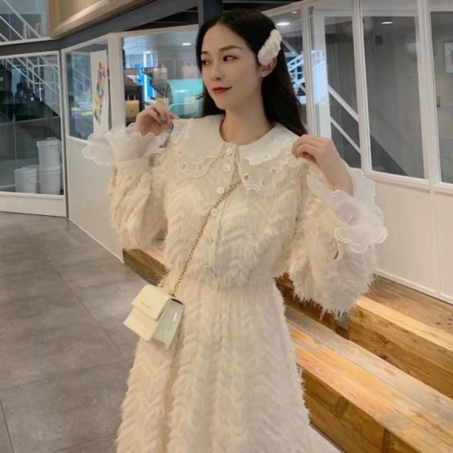 ワンピース レディース 長袖ワンピース レトロ ロング クラシカル フリル ブラウスワンピース レース キャンディスリーブの通販はau Pay マーケット Happy Toon Wowma店