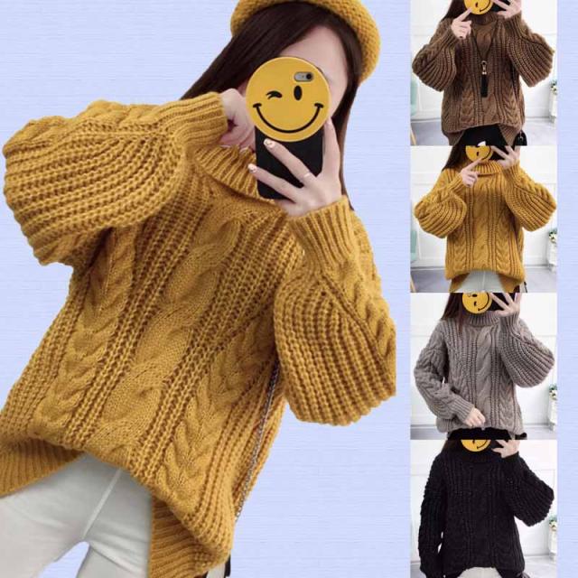 ニット セーター レディース トップス ハイネック タートルネック ボトミングセーター 厚手 長袖 縄編みの通販はau Pay マーケット Happy Toon Wowma店