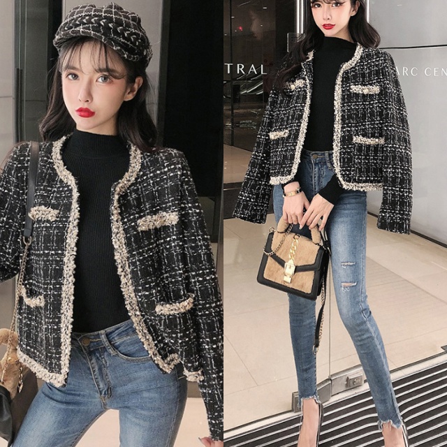 ジャケット レディース アウター ノーカラージャケット 長袖 ツイード ショート丈 トレンド きれいめ 大人カジュアルの通販はau Pay マーケット Happy Toon Wowma店