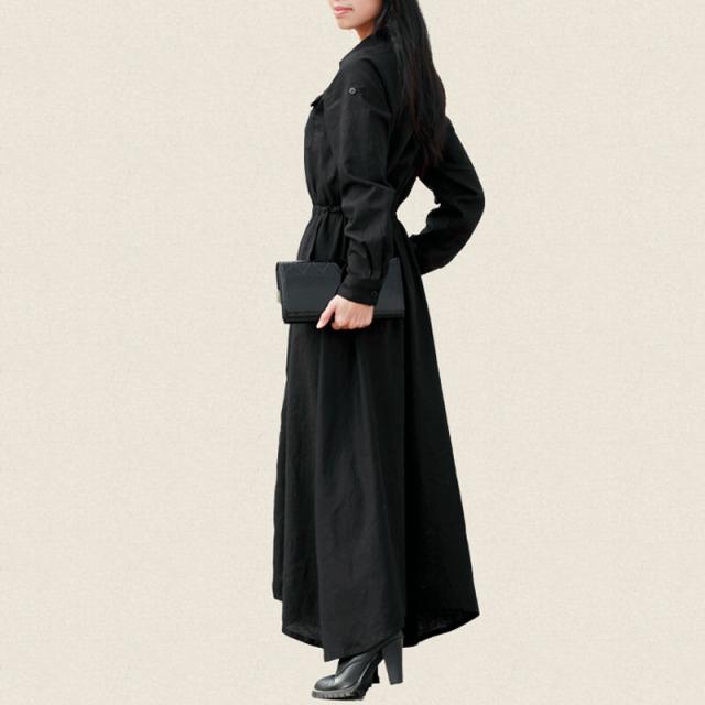 即納 ワンピース レディース シャツワンピース マキシ丈ワンピース 羽織り シンプル 黒ワンピ シャツ ロング丈 ワンピ 長袖の通販はau Pay マーケット Happy Toon Wowma店