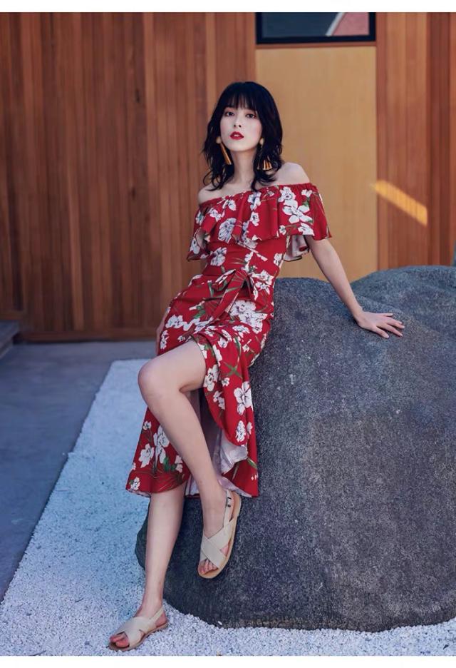 ワンピース レディース 花柄ワンピース 花柄 ボタニカル フローラル ワンピース フリル 派手 真っ赤の通販はau Pay マーケット Happy Toon Wowma店