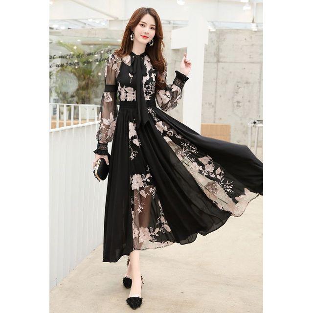 パーティードレス 結婚式 二次会 お呼ばれ ワンピース 袖あり お呼ばれドレス ドレス 代 30代 40代 長袖 花柄の通販はau Pay マーケット Happy Toon Wowma店