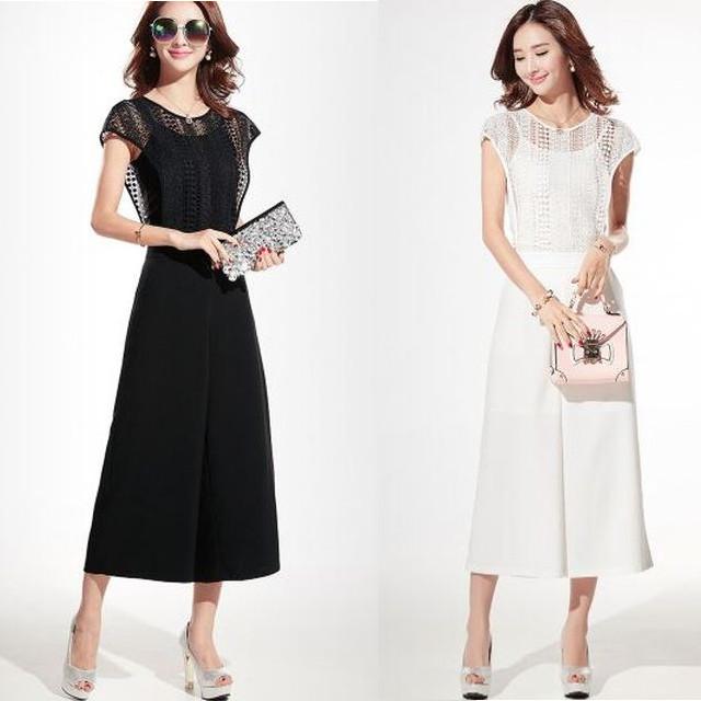 パーティードレス レディース オールインワン パンツドレス ロングドレス 結婚式 ドレス 袖あり レース ワイドパンツの通販はau Pay マーケット Happy Toon Wowma店