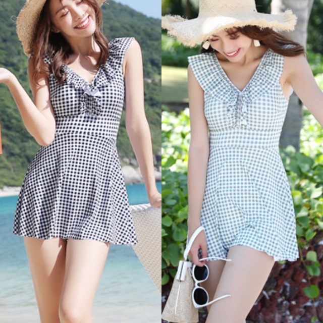 水着 レディース 水着 ワンピース 水着 フリル 水着 体型カバー ギンガムチェック 大人可愛い フレアスカート 大きサイズの通販はau Pay マーケット Happy Toon Wowma店