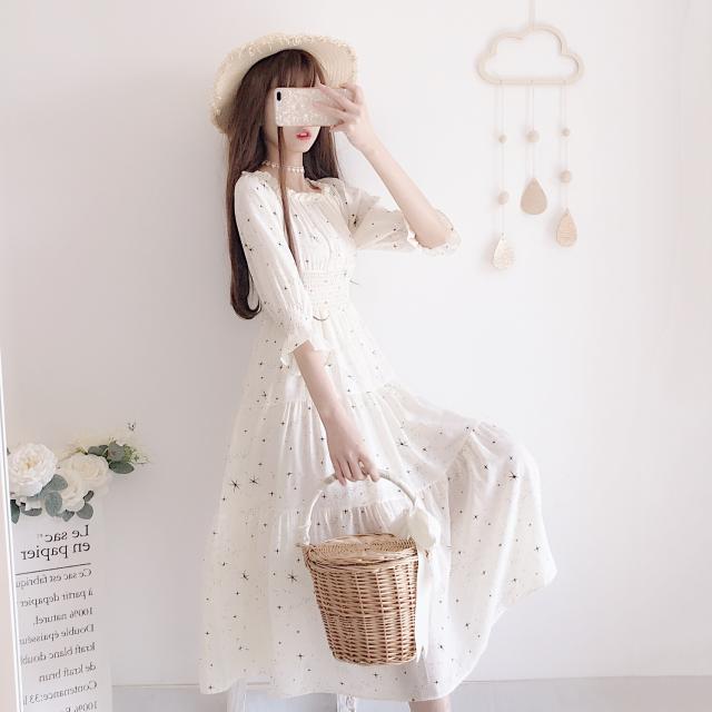 ワンピース レディース ロングワンピース 星柄ワンピース オフショルダー スター フェミニン セクシー 春夏 ハイウエストの通販はau Pay マーケット Happy Toon Wowma店