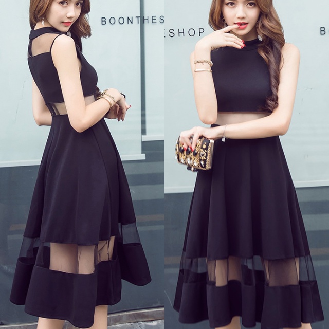 ブラックドレス ワンピース レディース パーティードレス 結婚式 二次会 お呼ばれ シースルー Aライン 代 30代 40代 大きいサイズの通販はau Pay マーケット Happy Toon Wowma店