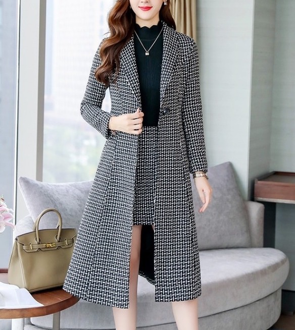 チェック 格子柄 コート ジャケット レディース アウター ウエストベルト ロング丈 スカート付き 上品 オフィス 通勤 大きサイズの通販はau Pay マーケット Happy Toon Wowma店