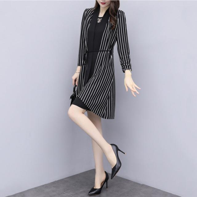 セットアップ レディース 膝上ワンピース 上下セット 大きいサイズ カーディガン ストライプ 無地 レース シック シンプル 黒の通販はau Pay マーケット Happy Toon Wowma店