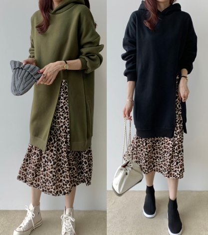 ワンピース レディース パーカーワンピース 切り替えワンピース ゆったり フード付き レオパ ド 肩落ち フェイクの通販はau Pay マーケット Happy Toon Wowma店