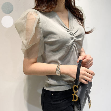 袖シースルー Vライン トップスの通販はau Pay マーケット Generalstore