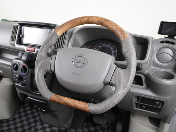スズキ エブリィバン DA17V ナチュラルウッド調 D型 ガングリップステアリング_8