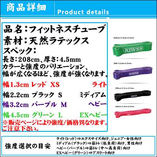 チューブ トレーニング (幅3.2cm パープル紫) ゴムバンド ストレッチ チューブ エクササイズバンド ダイエット トレーニング シェイプア｜au  PAY マーケット