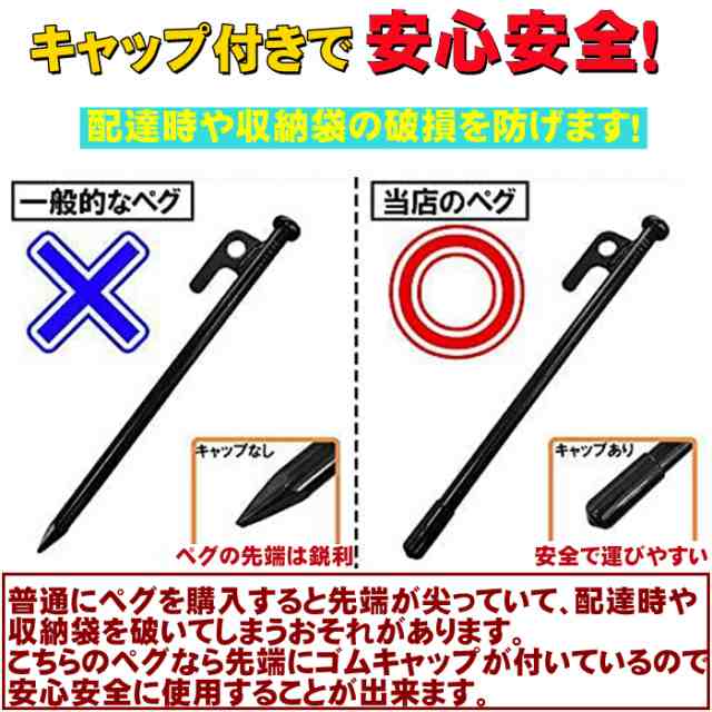 安全キャップ付 高強度炭素鋼1008製 鍛造 ペグ 長さ3種類 40cm 30cm cm 各6本 18本セット キャンプテントステーク 高耐久 スチールテンの通販はau Pay マーケット Dream Brother