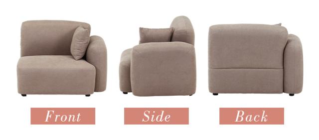 1人掛けソファ Chamill(チャミル) 2色対応 左肘掛け 一人掛けソファ 1人掛けソファ 一人掛けソファー 1人用 一人用 1P クッション付き 撥水生地 天然木 アイボリー グレージュ おしゃれ