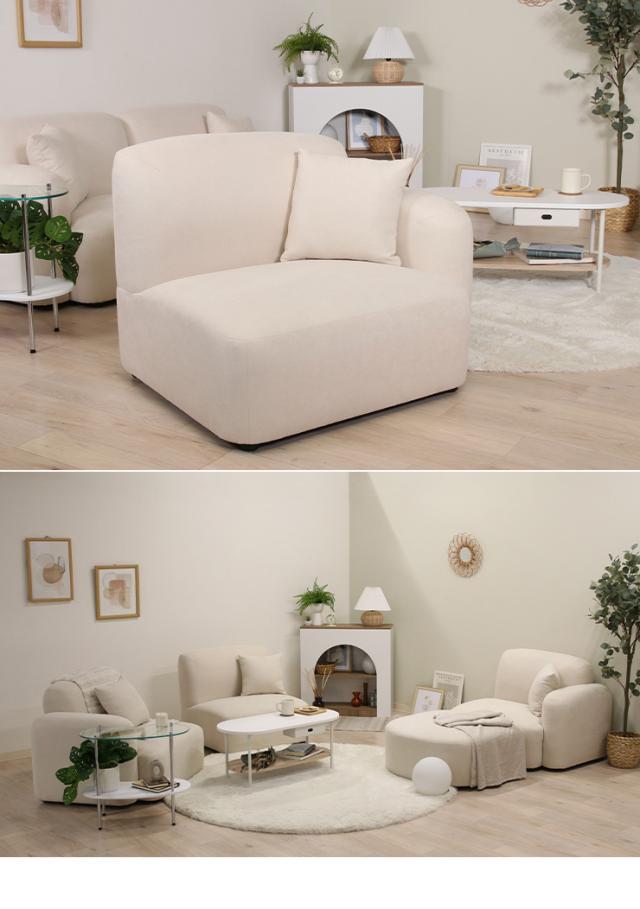 1人掛けソファ Chamill(チャミル) 2色対応 左肘掛け 一人掛けソファ 1人