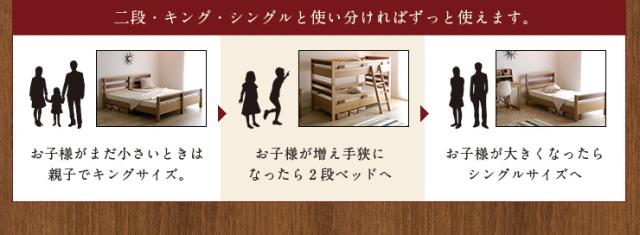 【高級材タモxウォールナット/耐荷重700kg】2台ぴったりくっつきキングサイズに 二段ベッド Oslo3(オスロ3) 2段ベッド 二段ベット 2段ベット キングベッド キングサイズベッド 耐震_5
