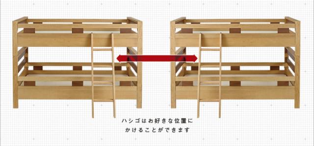 【高級材タモxウォールナット/耐荷重700kg】2台ぴったりくっつきキングサイズに 二段ベッド Oslo3(オスロ3) 2段ベッド 二段ベット 2段ベット キングベッド キングサイズベッド 耐震_16