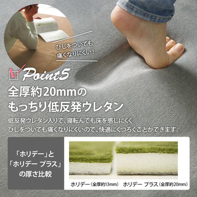 【ホットカーペット/床暖房対応】ラグ 洗える さらふわラグ 190x240cm ホリデープラス 13色対応 ラグマット おしゃれ ラグカーペット 低反発 長方形 撥水加工 洗濯機可 ペット対応 すべり止め オールシーズン 北欧_18