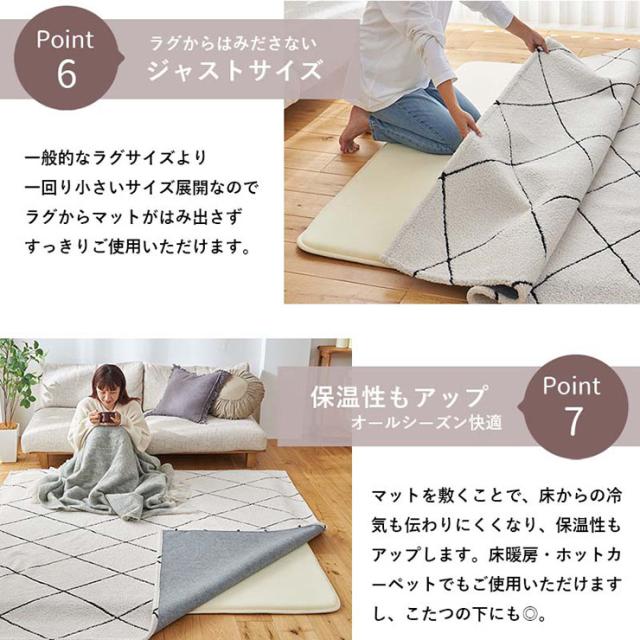 【ホットカーペット/床暖房対応】ラグ 下敷き 防音 ラグマット 170x230cm ピタリプレミアム 低反発 カーペット 下敷きラグ 洗える 長方形 3畳 絨毯 おしゃれ すべり止め 1人暮らし オールシーズン_11