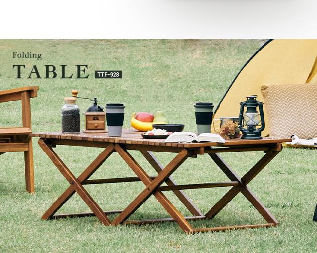 フォールディングテーブル TTF-928 60x110cm ガーデンテーブル