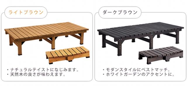 デッキ縁台 180x90cm ステップ 2点セット DE-18090STP ウッドデッキ デッキ 縁台 ガーデニング 屋外 ガーデン 庭 テラス ブラウン 木製_2