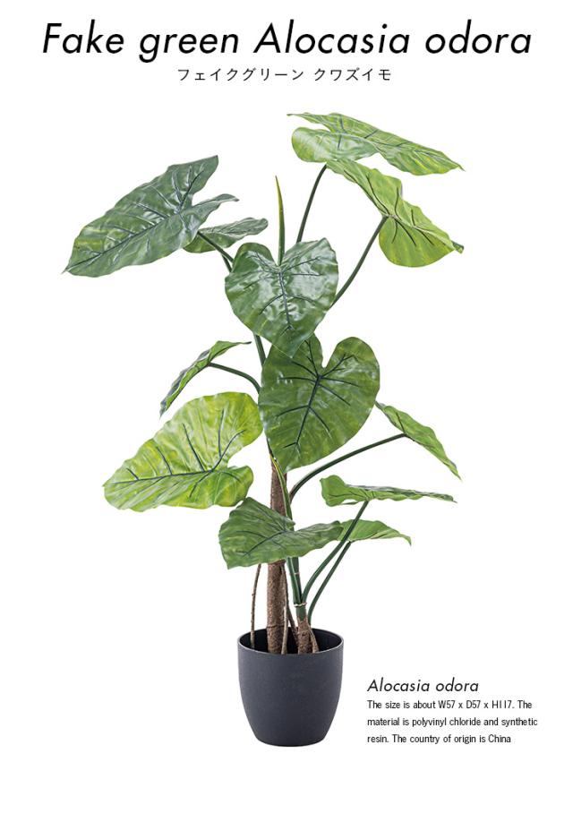 人工観葉植物 フェイクグリーン クワズイモ GRN-16 H117cm 人工植物 観葉植物 おしゃれ フェイク 造花 大型 グリーン インテリア_1