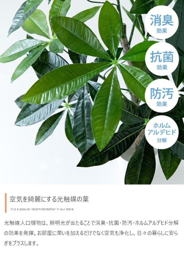 フェイクグリーン 観葉植物 高さ120cm 大型 光触媒 人工観葉植物 パキラ Nature(ナチュレ) フェイク グリーン 人工 観葉植物 おしゃれ 造花 鉢付き ナチュラル 抗菌 消臭 リビング オフィス お祝い_4
