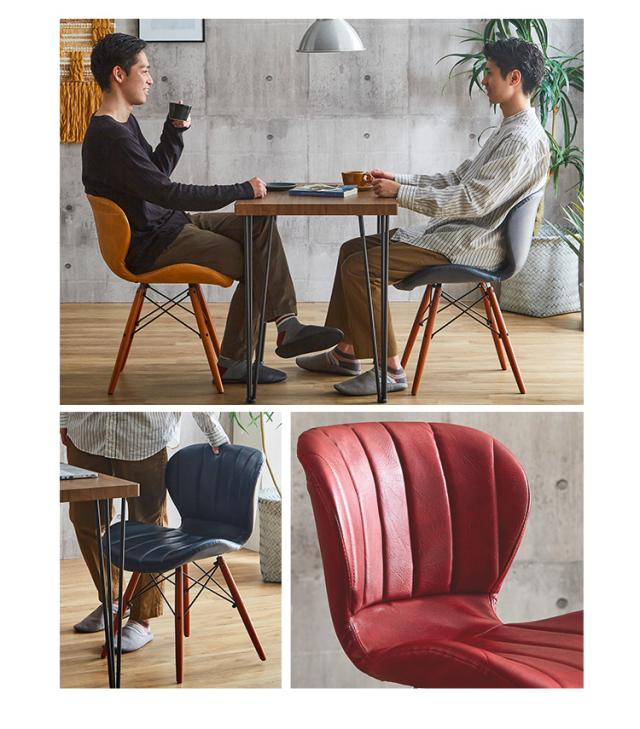 レザー調ダイニングチェア 1脚単品 Layne 3色対応 ダイニングチェア デスクチェアー チェア チェアー 椅子 イス いす 1人掛け 一人掛け ダイニング リビング デスク レザー 合皮 無垢材 1脚 シンプル モダン おしゃれ_14
