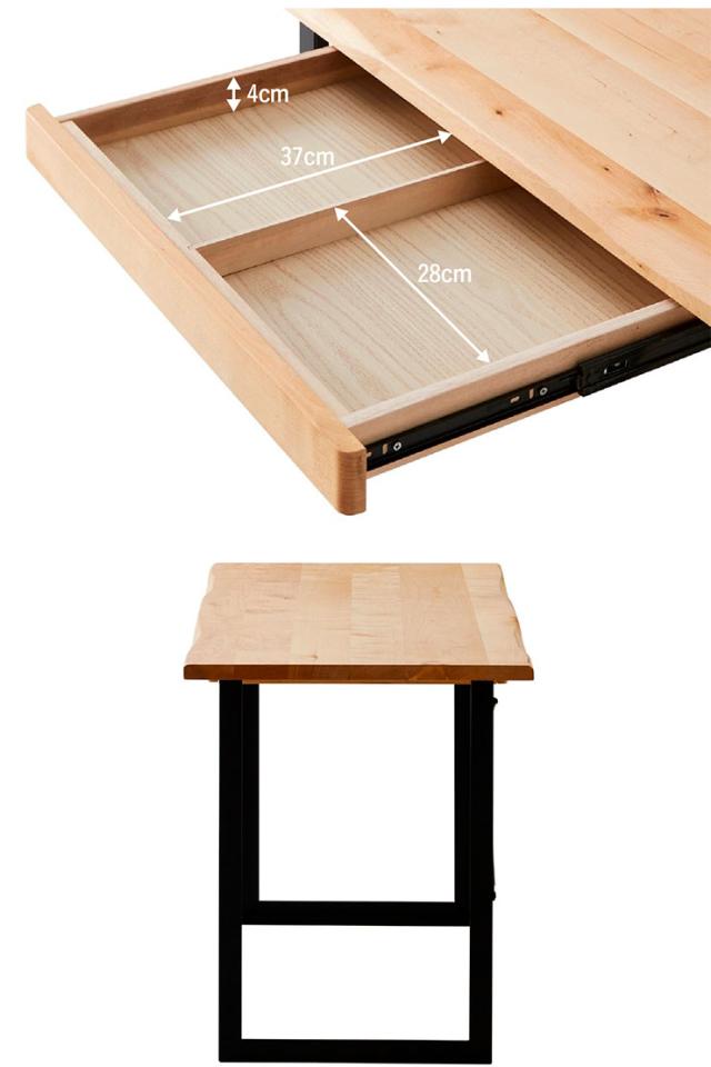 バーチ無垢材使用】デスク 幅120cm DWELLER(ドゥエラー) 机 ワーク