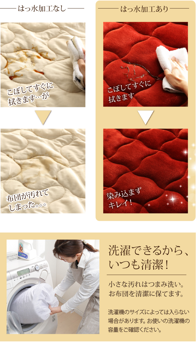 【リバーシブル/撥水加工】お手入れラクラクダイニングこたつ布団 Molf(モルフ) 312x252cm 2色対応 150x90cmこたつ用 コタツ布団 ダイニングこたつ用掛布団 長方形 こたつ 炬燵 洗濯可能 シンプル おしゃれ_6