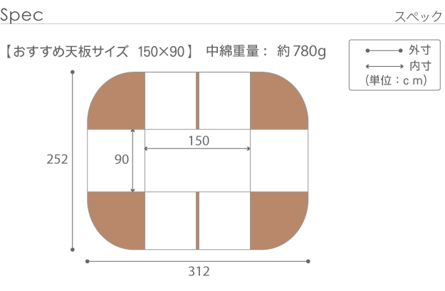 【リバーシブル/撥水加工】お手入れラクラクダイニングこたつ布団 Molf(モルフ) 312x252cm 2色対応 150x90cmこたつ用 コタツ布団 ダイニングこたつ用掛布団 長方形 こたつ 炬燵 洗濯可能 シンプル おしゃれ_1