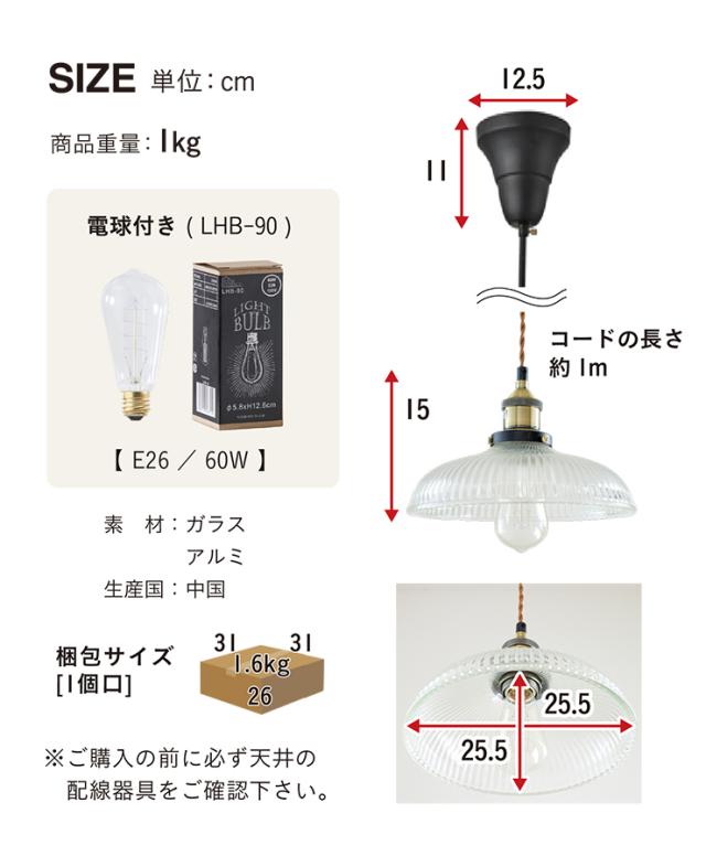 エジソン球付き/工事不要/LED電球対応】ペンダントライト 2点セット