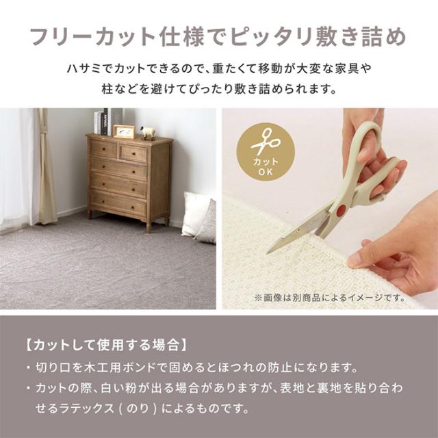 デザインカーペット 絨毯 平織カーペット モーエン 江戸間6帖 約261x352cm 日本製 抗菌 防炎 ホットカーペット対応 床暖房対応 フリーカット可 リビング 寝室_5
