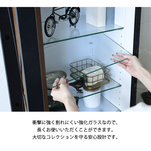 収納棚 BRITZ ヴィンテージ風コレクションラック FBR-0004 おしゃれ 木目調 ガラス扉 可動棚 ブルックリンスタイル リビング カフェ風 インテリア 5段 木製_5