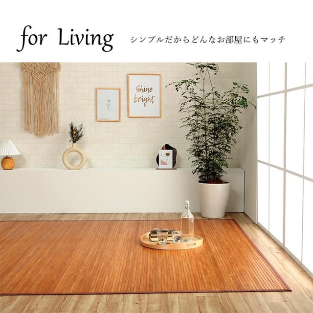 ござ おしゃれ 竹カーペット ローマ 竹 200x240cm 孟宗竹 ひんやり 冷感 中敷き 消臭 シンプル お手入れ簡単 夏用 夏ラグ サマーラグ 暑さ対策 裏面不織布貼り_5