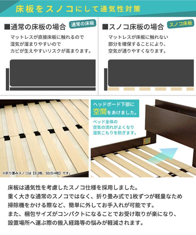 寝具 おしゃれ 宮付きフロアベッド Lonnie ロニー グレーマットレスセット SD すのこベッド ヘッドボード付き ずれにくい 組立式 コンセント付き USBポート付き