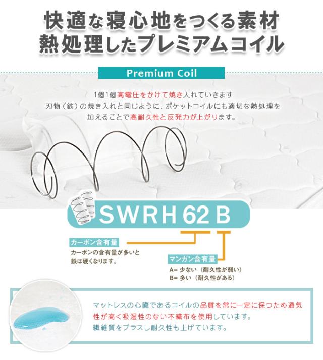 寝具 シンプル 3Dメッシュ ポケットコイルマットレス Q クイーン おしゃれ マットレスのみ 単品 片面仕様 通気性 高耐久ウレタン 快眠 リラックス ベッド 寝室_4