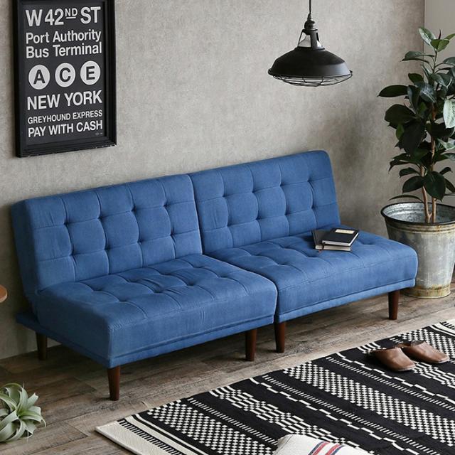 リクライニングソファ 布張り ボンネルコイルカウチソファ クッション2個付き 二人掛けソファ ソファベッド おしゃれ モダン TC-090 リクライニングソファ 布張り ボンネルコイルカウチソファ