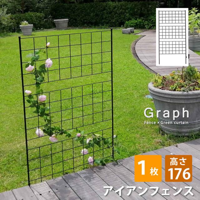 柵 おしゃれ アイアンフェンス 高さ176 グラフ 1枚 モダン モノトーン 通気性 採光性 耐久性 ガーデニング ナチュラル 朝顔 ゴーヤ バラ アンティーク風 仕切り