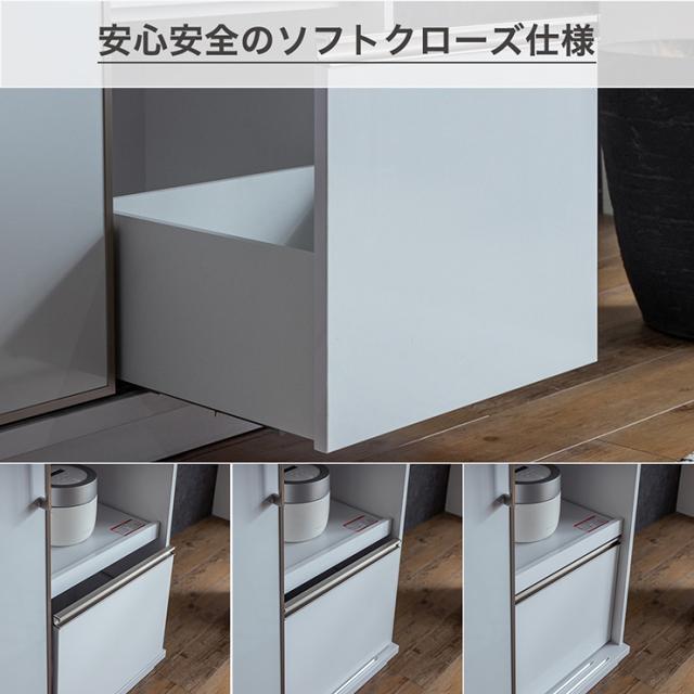 【搬入・組立設置付き】国産 扉付きキッチンボード 幅122cm キッチン収納 キッチンラック 食器棚 食器収納 レンジ台 ダイニングボード カップボード 木製 ガラス 台所 おしゃれ 扉付き モイス加工_6