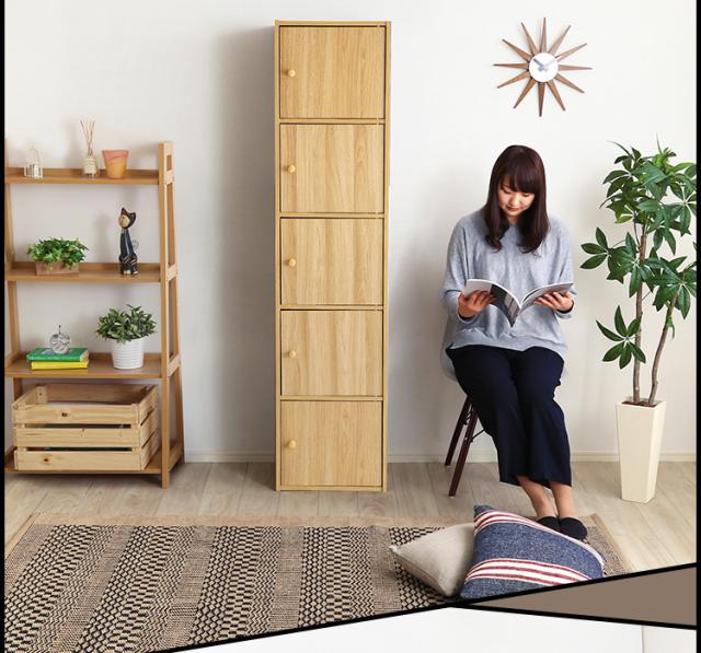 カラーボックス 扉付き おしゃれ シンプル 北欧 白 ホワイト 3色対応 棚 収納ボックス A4サイズ収納 チェスト 5段 5段ボックス 木製 収納 収納棚 収納チェスト テレビ台 食器棚 ディスプレイ NEST. 5ドアタイプ 幅41cm