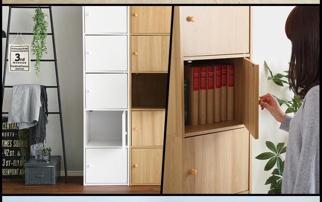 カラーボックス 扉付き おしゃれ シンプル 北欧 白 ホワイト 3色対応 棚 収納ボックス A4サイズ収納 チェスト 5段 5段ボックス 木製 収納 収納棚 収納チェスト テレビ台 食器棚 ディスプレイ NEST. 5ドアタイプ 幅41cm