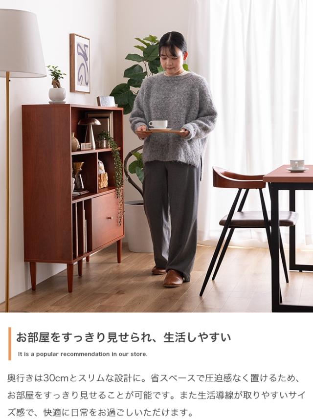 本棚 スリム 幅100cm ブックシェルフ 書棚 おしゃれ 大容量 引き出し付き Lykke(ルゲ) 3色対応 チェスト サイドボード キャビネット 木製 省スペース ディスプレイ コミックラック 収納棚 リビング_10
